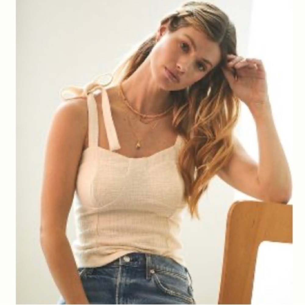Anthropologie cream corset top